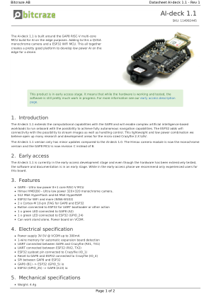 数据表 AI-deck 1.1 - Rev 1